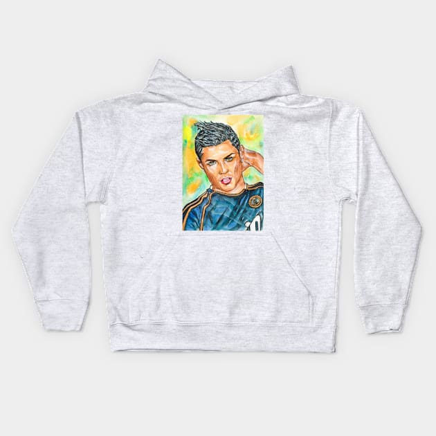 Cristiano Ronaldo Kids Hoodie by Svetlana Pelin